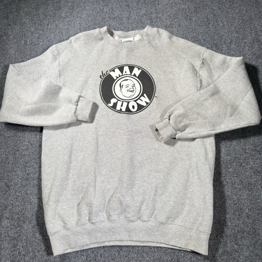 Vintage The Man Show Crewneck Sweatshirt Mens Large Gray Lee Premium Cotton